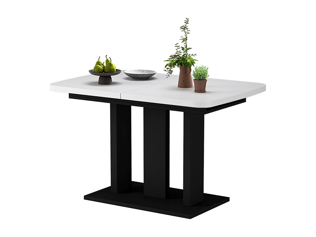 Eettafel wit/zwart 120x80x77.3 fenaro