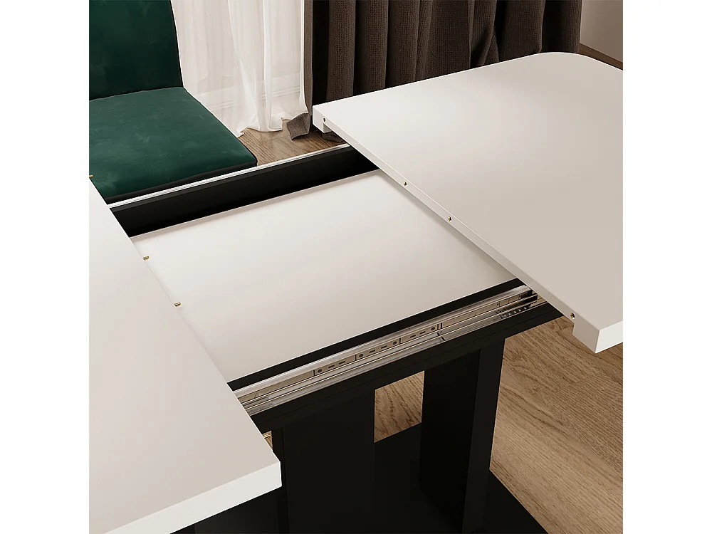 Table de salle à manger blanc/noir 120x80x77.3 fenaro