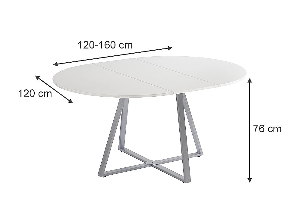 Esstisch weiß/grau 120x120x75.8 loyd