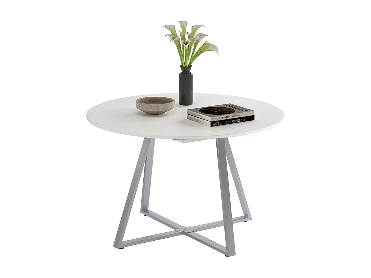 Esstisch weiß/grau 120x120x75.8 loyd