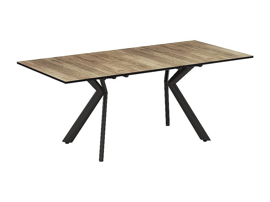 Table de salle à manger chêne rustique/noir 140x90x76 trill