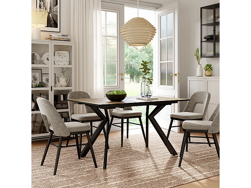 Esstisch eiche rustikal/schwarz 140x90x76 trill