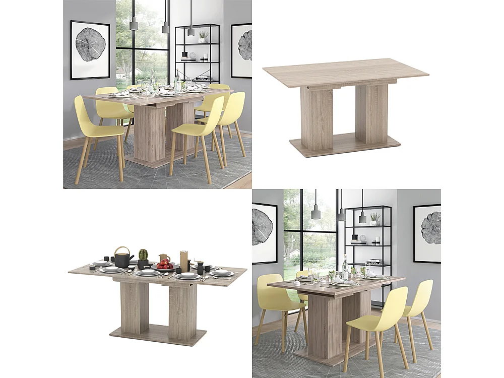 Table de salle à manger sonoma 140x90x76 dix