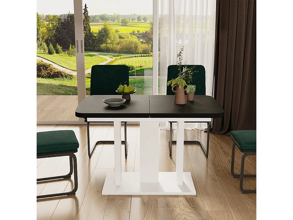 Table de salle à manger noir/blanc 120x80x77.3 fenaro