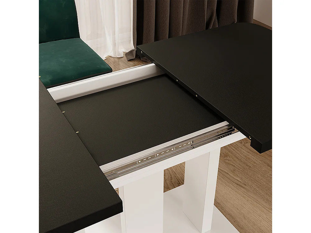 Table de salle à manger noir/blanc 120x80x77.3 fenaro