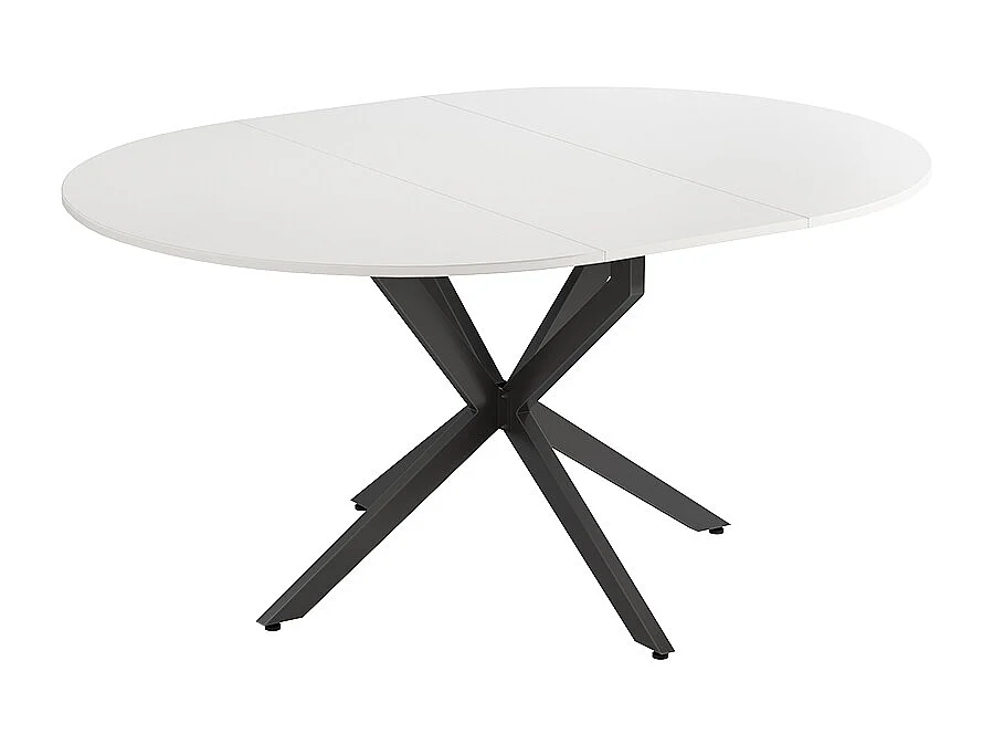 Table de salle à manger blanc/noir 120x120x76.5 loyd