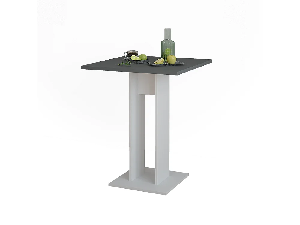 Table de salle à manger blanc/anthracite 65x65x78 repose