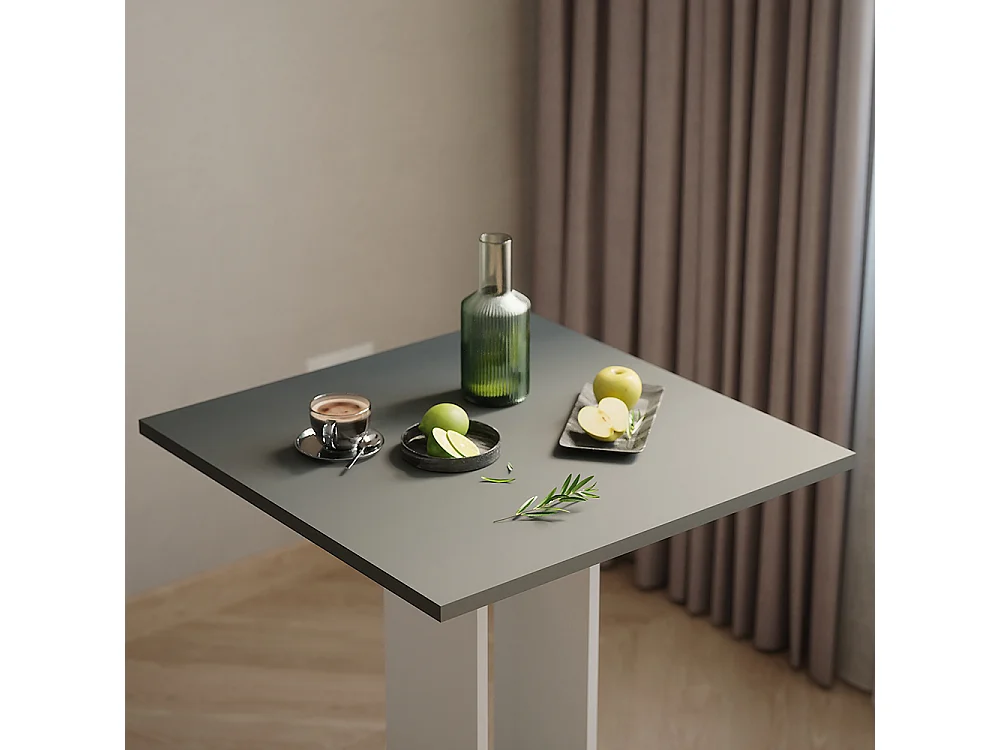 Table de salle à manger blanc/anthracite 65x65x78 repose