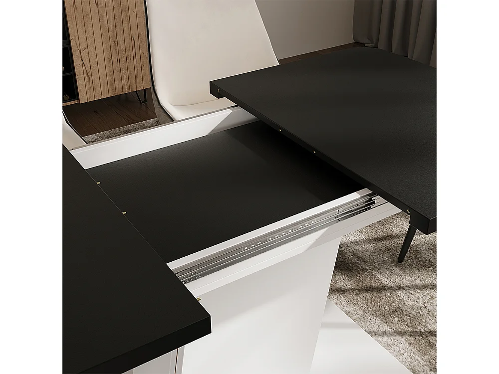 Table de salle à manger noir/blanc 120x80x77.3 fenaro