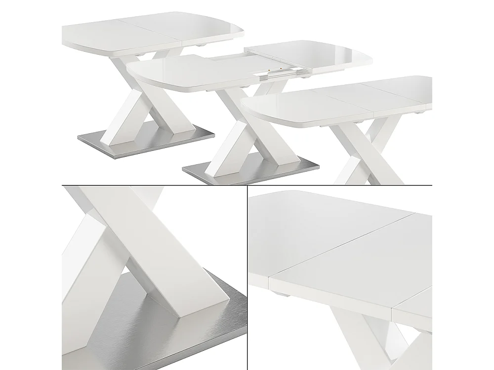 Table de salle à manger blanc 120x80x76 chinto