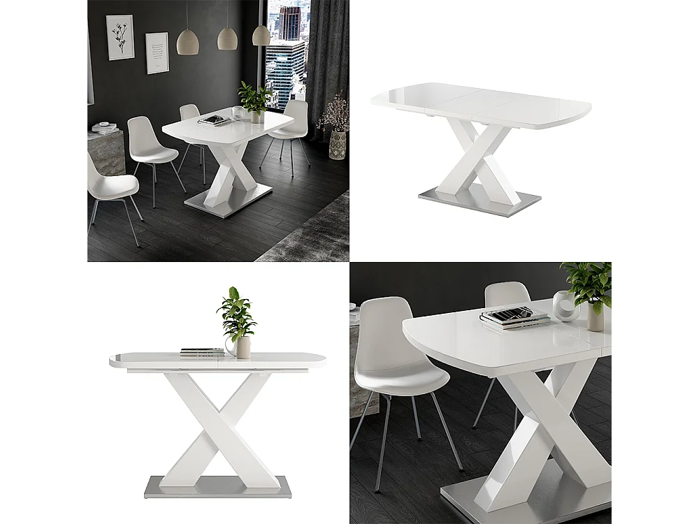 Table de salle à manger blanc 120x80x76 chinto