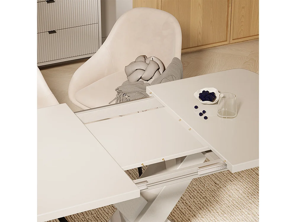 Table de salle à manger blanc 120x80x76 chinto