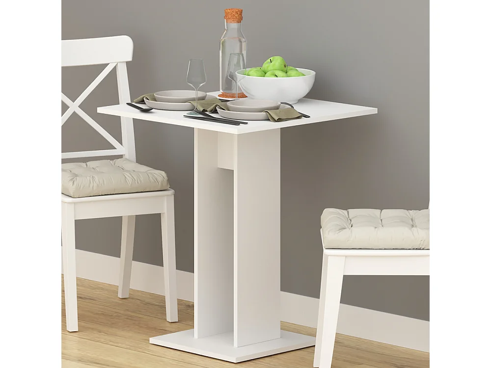 Table de salle à manger blanc 65x65x78 repose