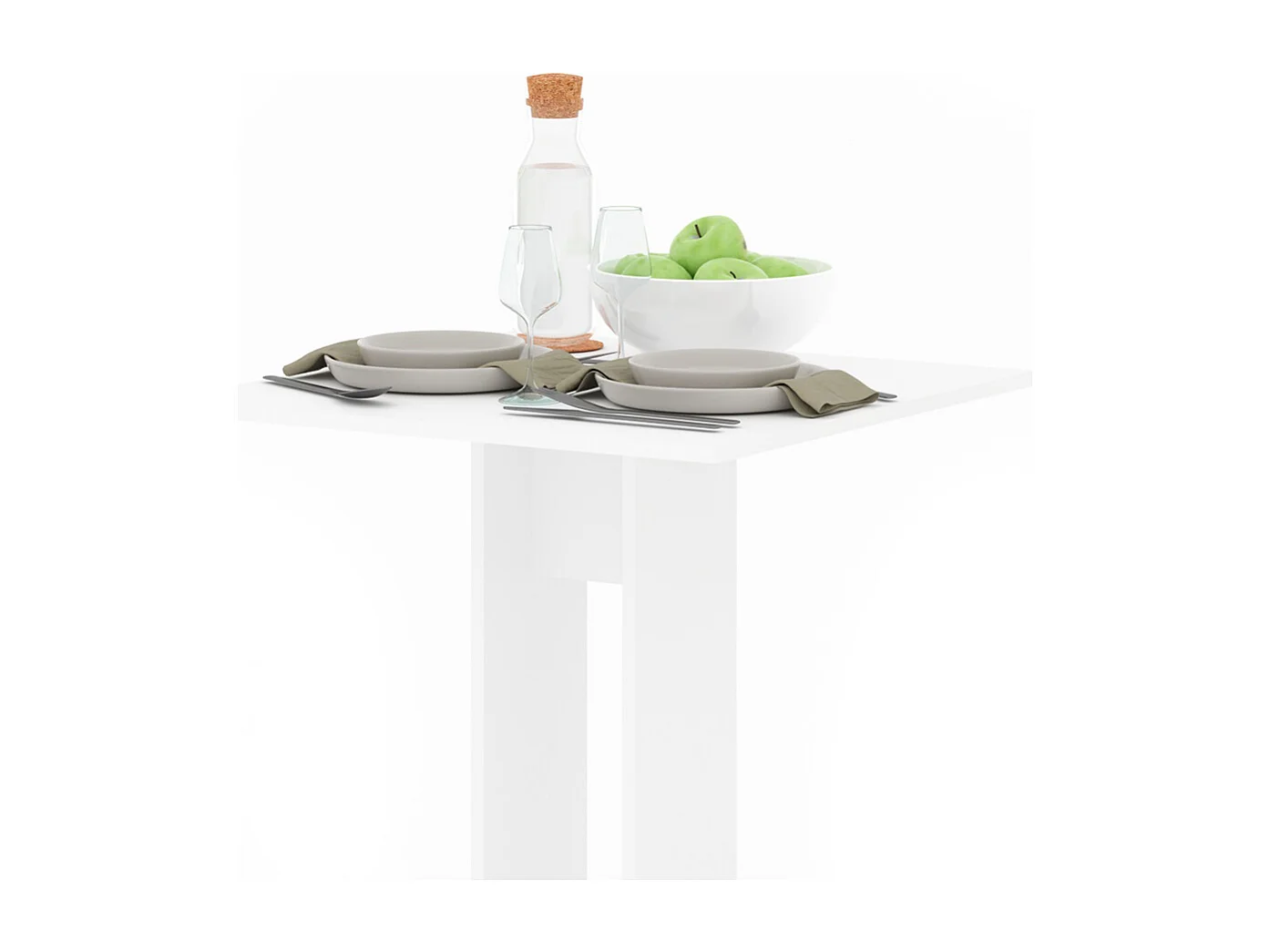 Table de salle à manger blanc 65x65x78 repose