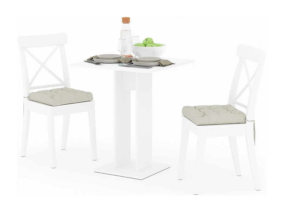 Table de salle à manger blanc 65x65x78 repose