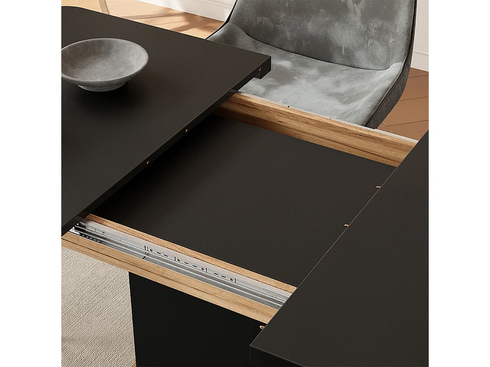 Eettafel zwart/gouden eik 120x80x77.3 fenaro