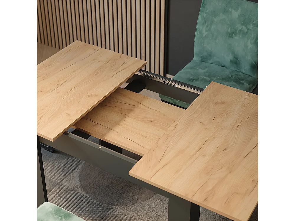 Table de salle à manger anthracite/chêne doré 100x80x76 repose