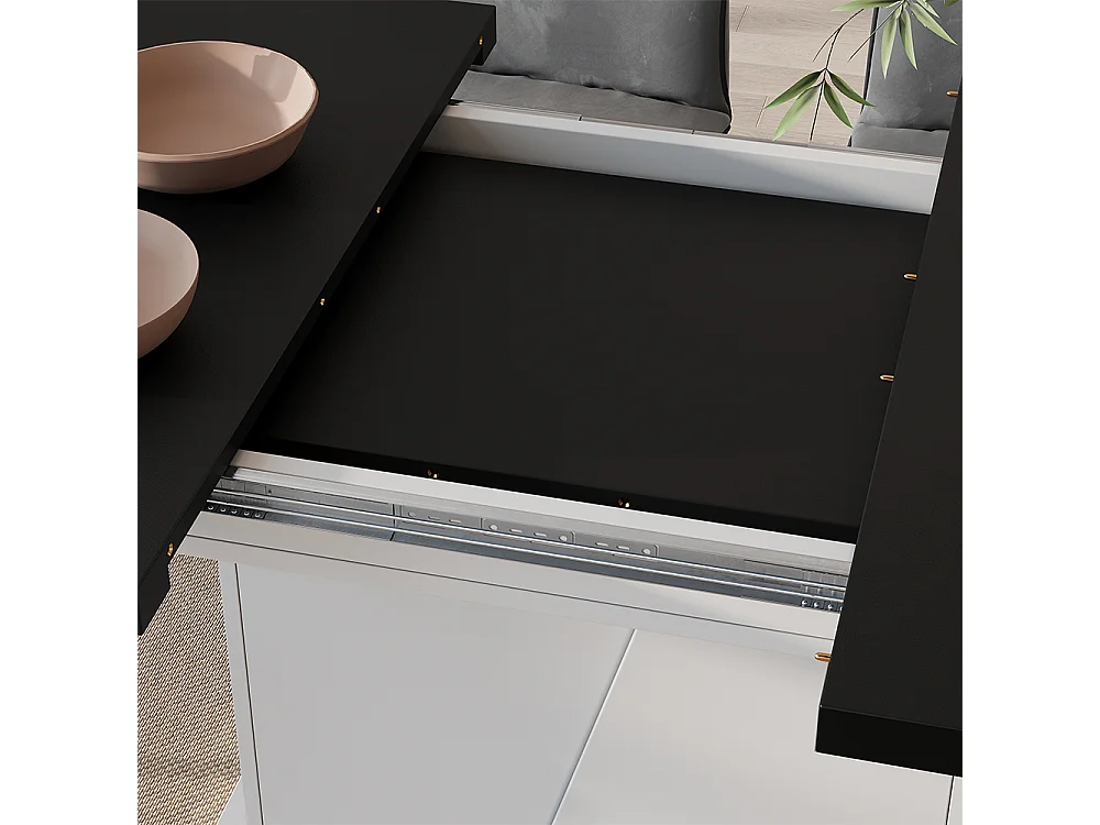 Eettafel zwart/wit 120x80x77.3 fenaro