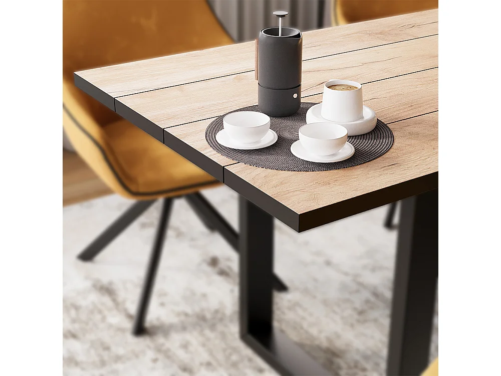 Table de salle à manger chêne noir/force de lor 160x80x77 livorno