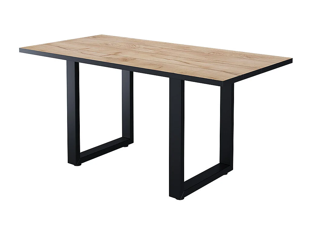 Spisebord sort/gyldent egetræ 160x80x77 livorno