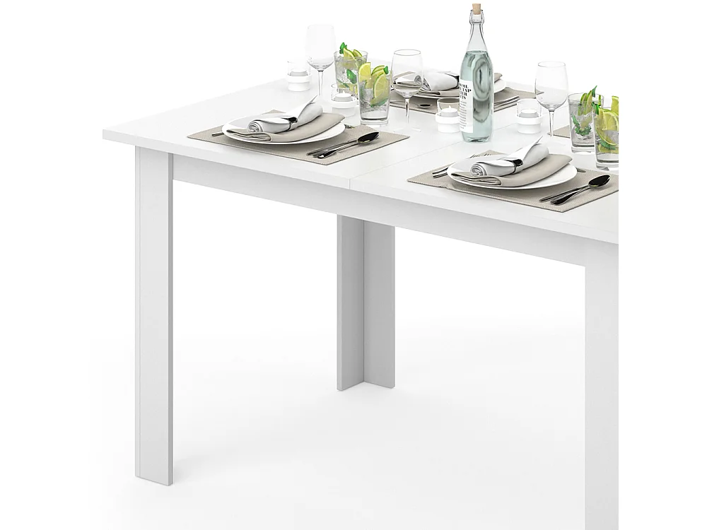 Table de salle à manger blanc 140x90x76 karlos