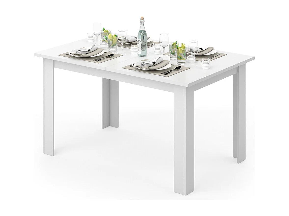 Table de salle à manger blanc 140x90x76 karlos