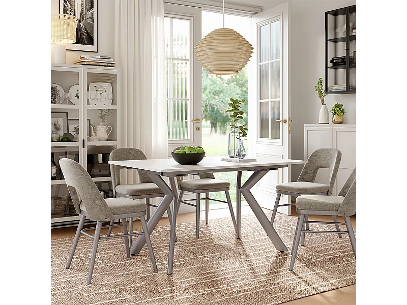 Stół do jadalni biały/szary 140x90x76 trill