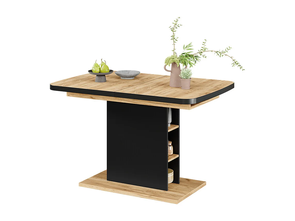 Table de salle à manger noir/chêne 120x80x77.3 fenaro