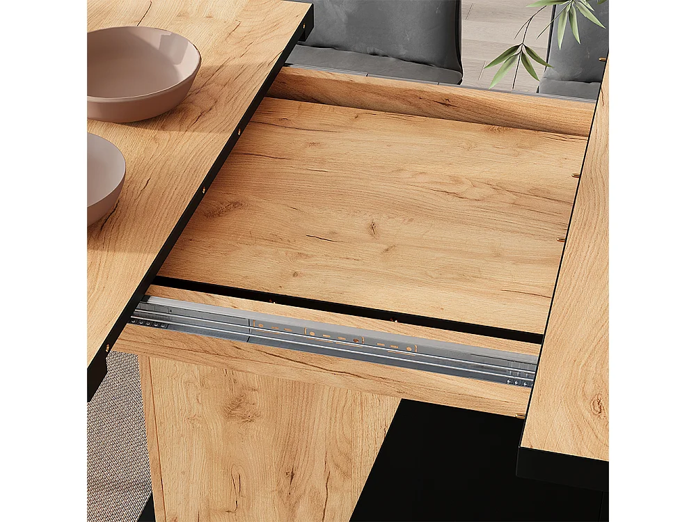 Esstisch schwarz/eiche 120x80x77.3 fenaro