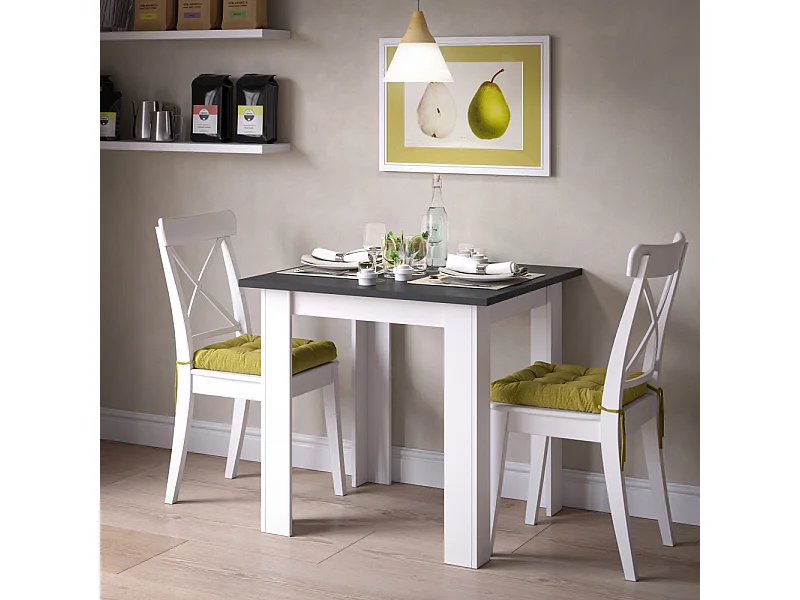 Table de salle à manger anthracite 80x80x76.6 karlos