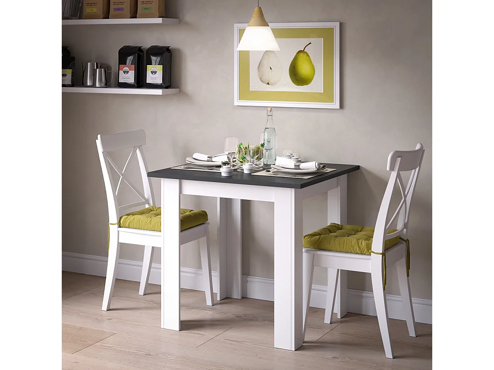 Table de salle à manger anthracite 80x80x76.6 karlos