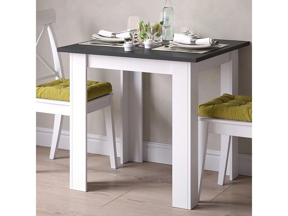 Table de salle à manger anthracite 80x80x76.6 karlos