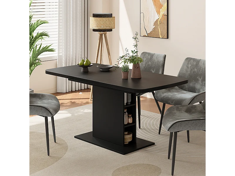 Table de salle à manger noir 120x80x77.3 fenaro