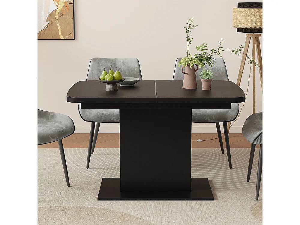 Eettafel zwart 120x80x77.3 fenaro