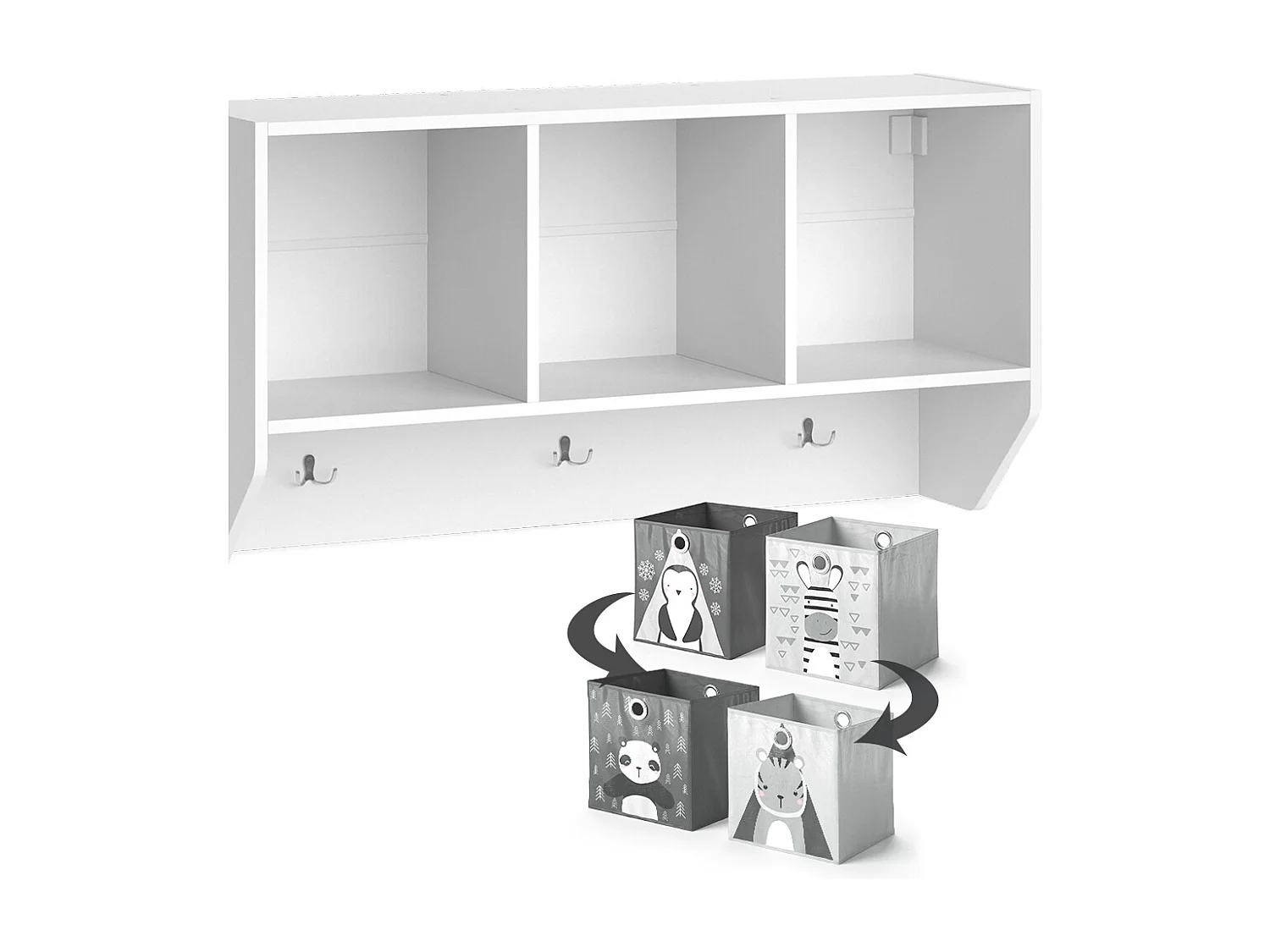 Étagère enfant blanc 31x107.2x56 luigi