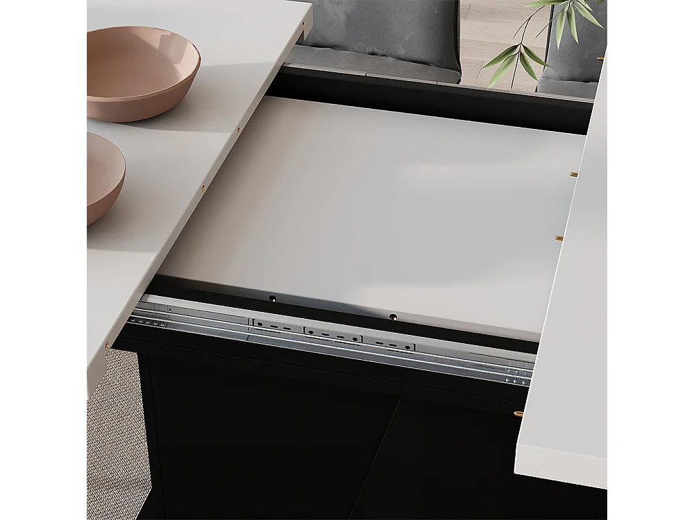 Esstisch weiß/schwarz 120x80x77.3 fenaro