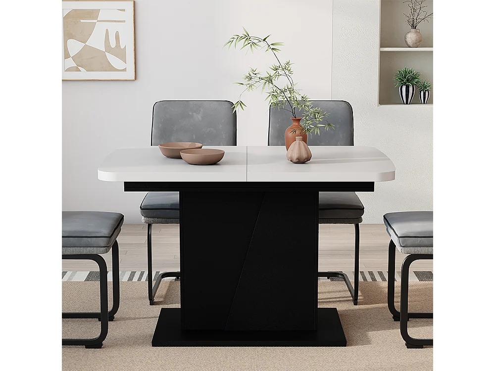 Esstisch weiß/schwarz 120x80x77.3 fenaro