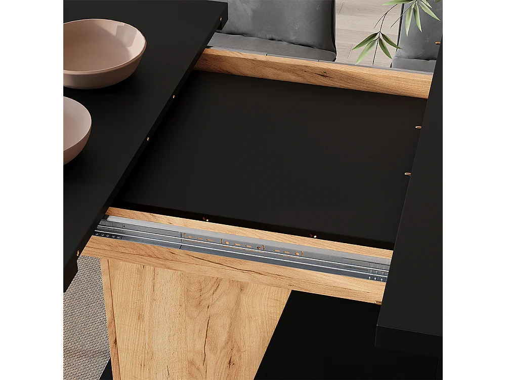 Table de salle à manger chêne noir/force de lor 120x80x77.3 fenaro