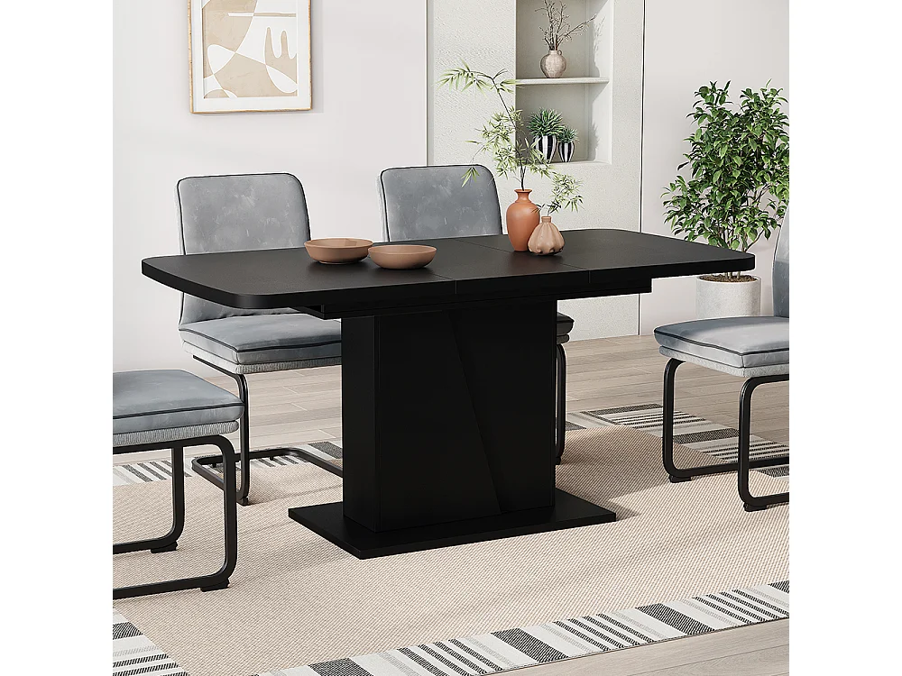 Table de salle à manger noir 120x80x77.3 fenaro