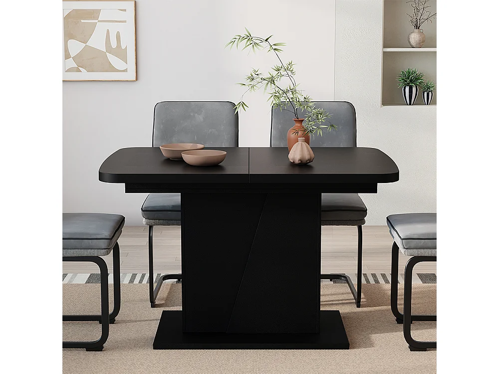 tavolo da pranzo allungabile nero 120x80x77.3 fenaro