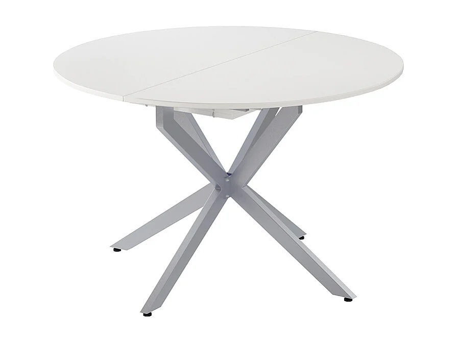 Table de salle à manger blanc/gris 120x120x76.3 loyd
