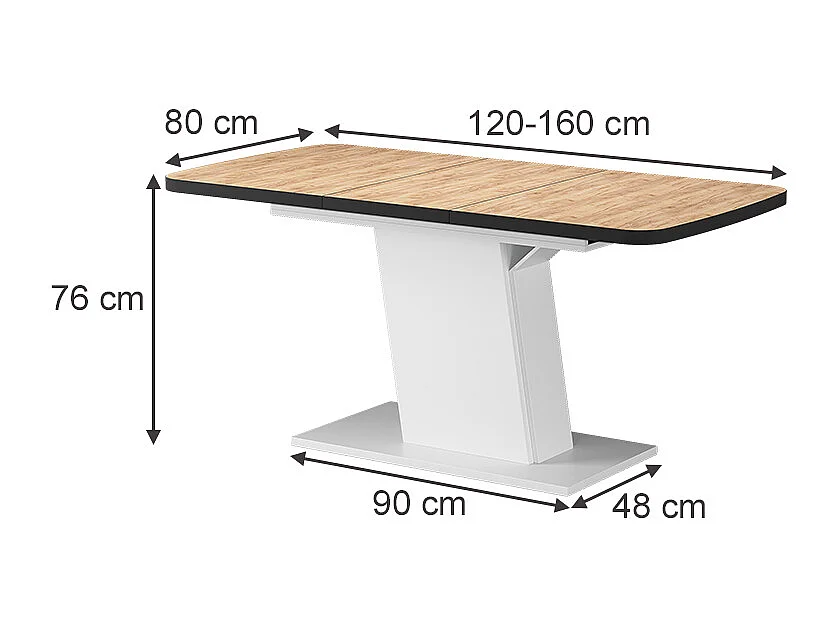 tavolo da pranzo allungabile quercia dorata/bianco 120x80x77.3 fenaro