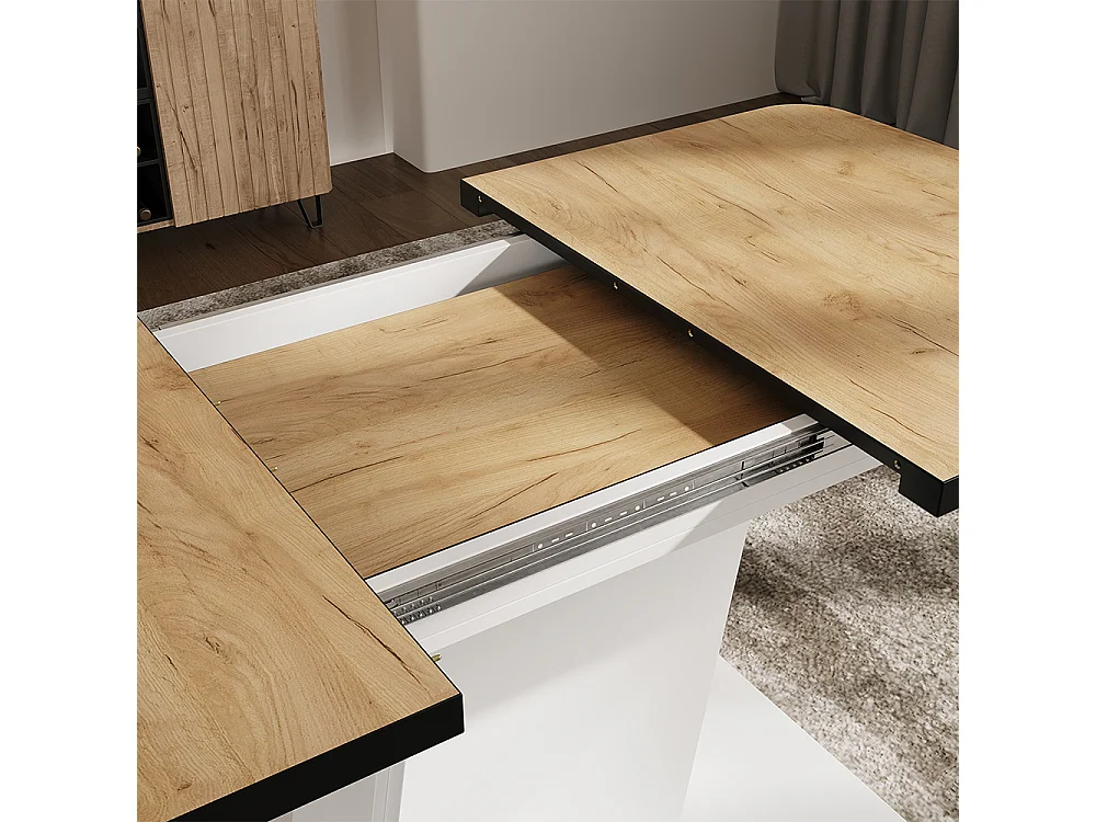 tavolo da pranzo allungabile quercia dorata/bianco 120x80x77.3 fenaro