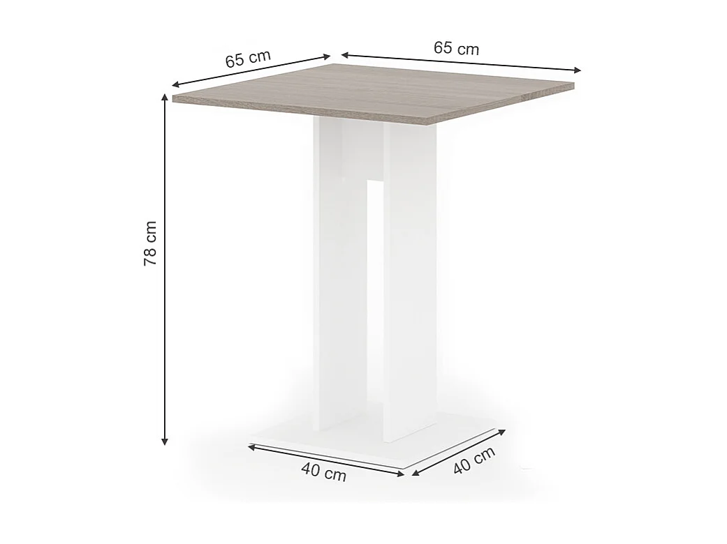 Table de salle à manger sonoma 65x65x78 repose