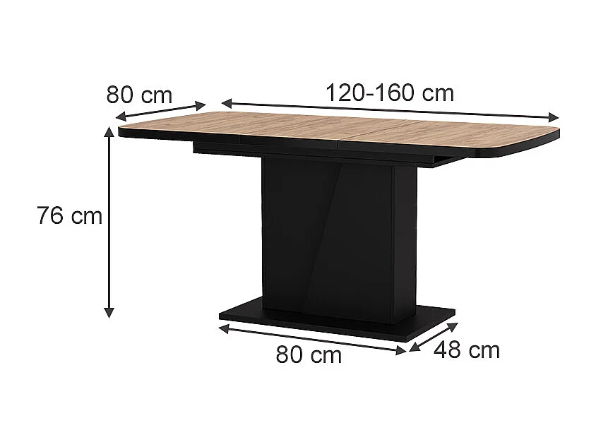 tavolo da pranzo allungabile rovere goldkraft/nero 120x80x77.3 fenaro