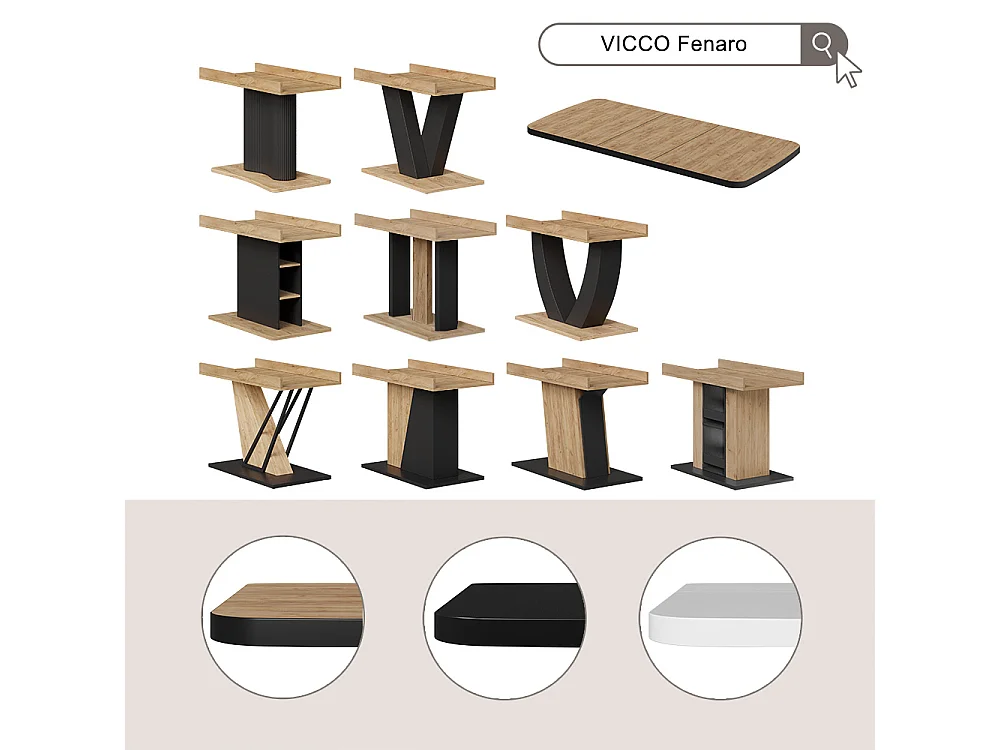 tavolo da pranzo allungabile rovere goldkraft/nero 120x80x77.3 fenaro