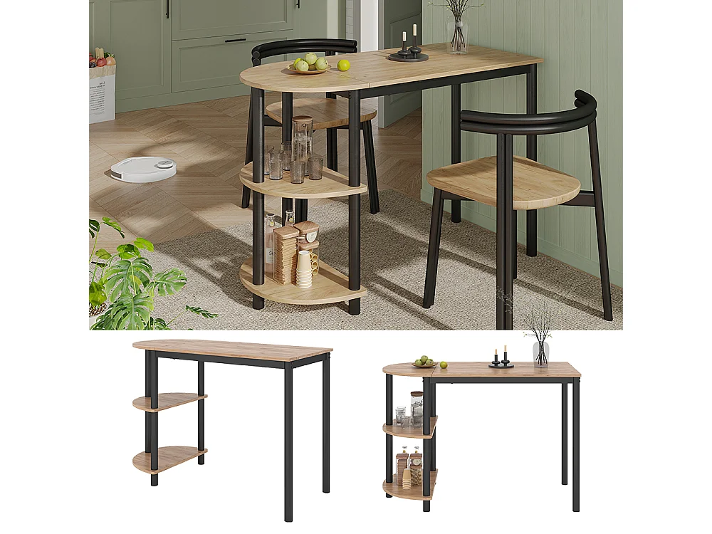 Küchentisch goldkraft eiche/schwarz 110x50x75.5 freetown