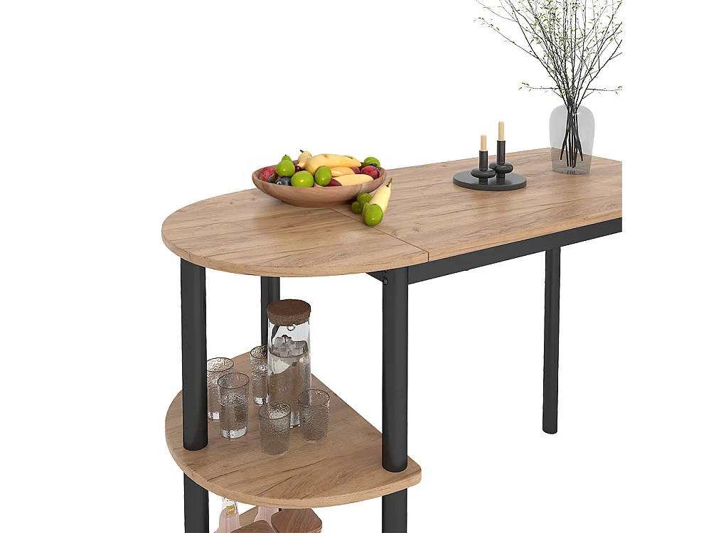 Küchentisch goldkraft eiche/schwarz 110x50x75.5 freetown