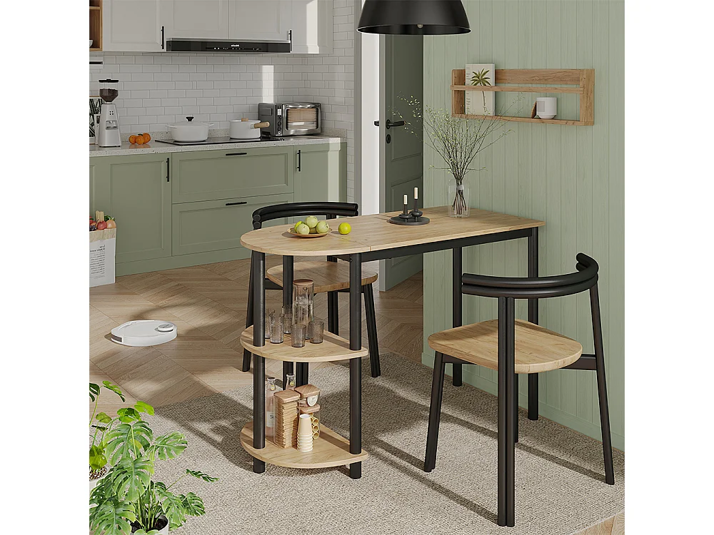 Küchentisch goldkraft eiche/schwarz 110x50x75.5 freetown