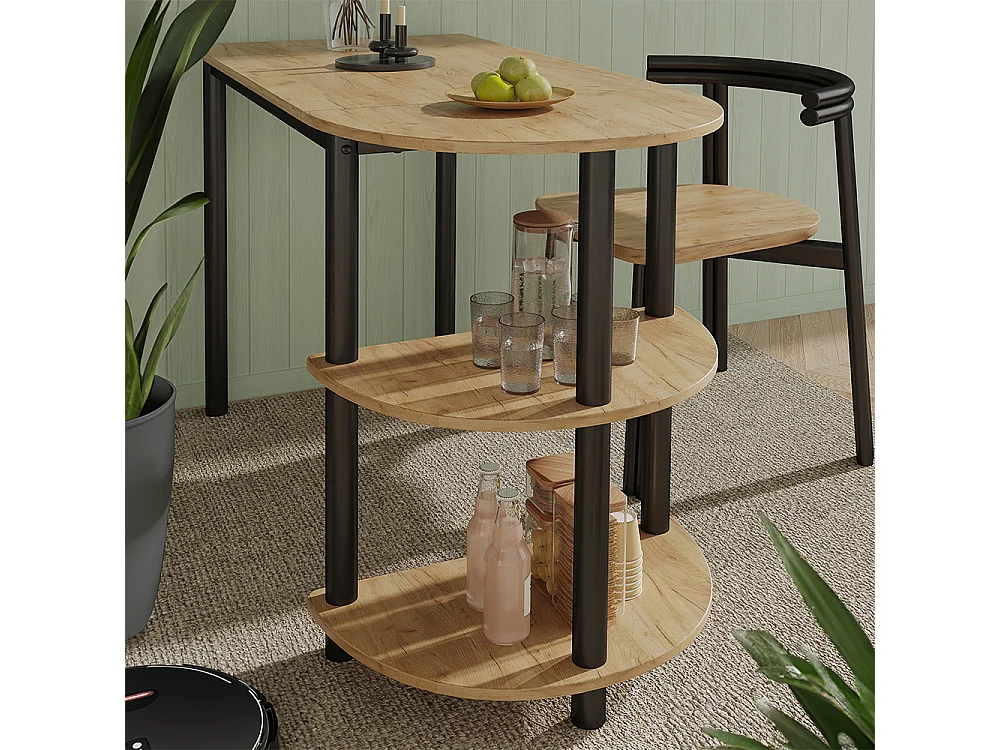 Küchentisch goldkraft eiche/schwarz 110x50x75.5 freetown